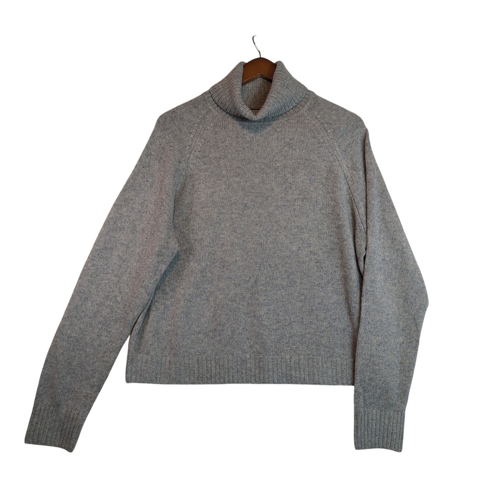 Quince 100% Yak Wool Turtleneck Sweater Gray Womens Large Cozy Office Boxy Warm
